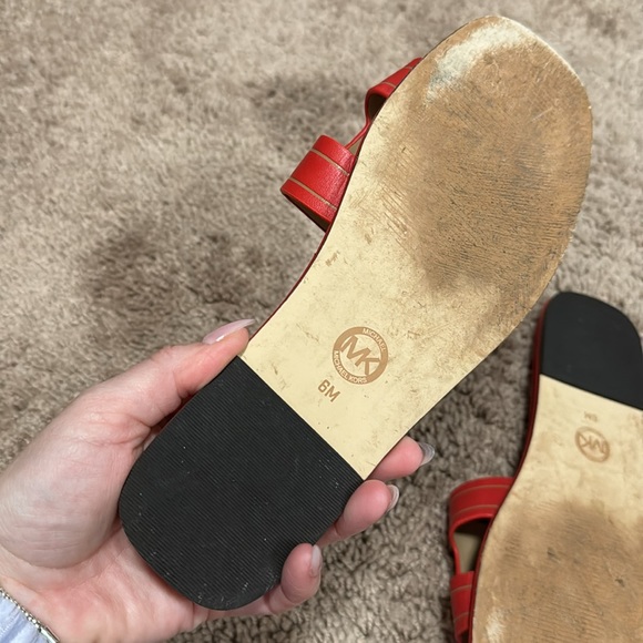 Michael Kors slides Size 6 in adorable red color π - Picture 6 of 12